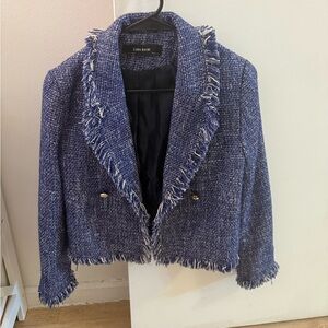 Zara Women's Textured Blue Blazer